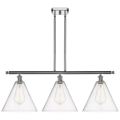 Innovations Lighting Berkshire 3 Light 39" Island Light - Polished Chrome  - Seedy Shade