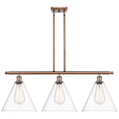 Innovations Lighting Berkshire 3 Light 39" Led Island Light - Antique Copper  - Clear Shade