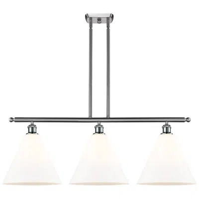 Innovations Lighting Berkshire 3 Light 39" Led Island Light - Brushed Satin Nickel  - White