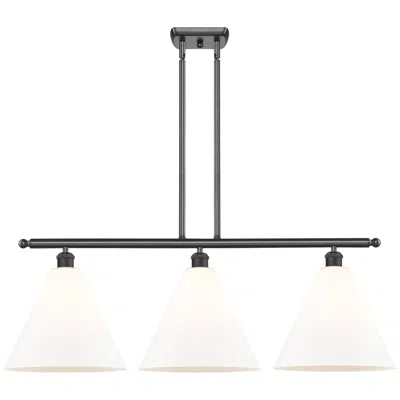 Innovations Lighting Berkshire 3 Light 39" Led Island Light - Matte Black  - Matte White Sh