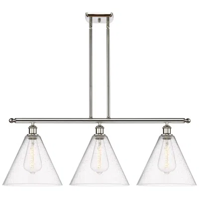 Innovations Lighting Berkshire 3 Light 39" Led Island Light - Polished Nickel  - Seedy Shad