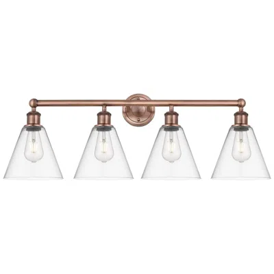 Innovations Lighting Berkshire 35"w 4 Light Antique Copper Bath Vanity Light With Clear Sha