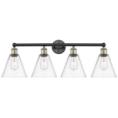 Innovations Lighting Berkshire 35"w 4 Light Black Antique Brass Bath Light With Clear Shade