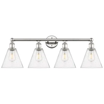 Innovations Lighting Berkshire 35"w 4 Light Polished Nickel Bath Vanity Light With Seedy Sh