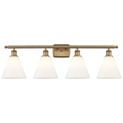 Innovations Lighting Berkshire 4 Light 38" Bath Light - Brushed Brass - Matte White Shade