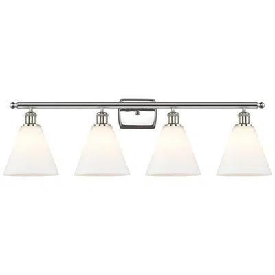 Innovations Lighting Berkshire 4 Light 38" Bath Light - Polished Nickel - Matte White Shade