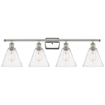 Innovations Lighting Berkshire 4 Light 38" Led Bath Light - Polished Nickel - Seedy Shade