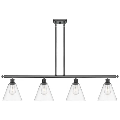 Innovations Lighting Berkshire 4 Light 48" Led Island Light - Matte Black  - Clear Shade