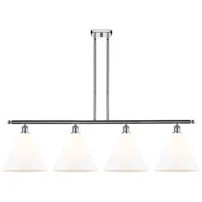 Innovations Lighting Berkshire 4 Light 50" Island Light - Polished Chrome  - Matte White Sh