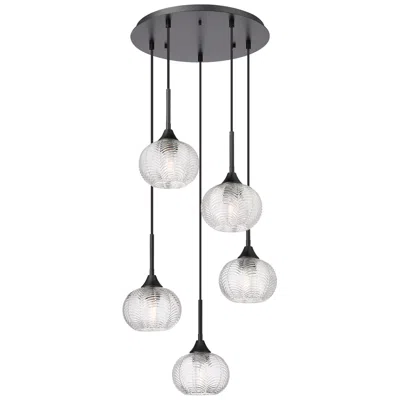 Innovations Lighting Berkshire 5 Light 20" Cord Hung Multi Pendant Matte Black Finish