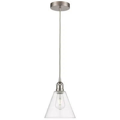 Innovations Lighting Berkshire 8"w Brushed Nickel And Clear Glass Mini Pendant