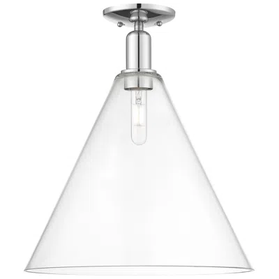 Innovations Lighting Berkshire Glass 16" Wide Polished Chrome Semi-flush Mount W/ Clear Shade