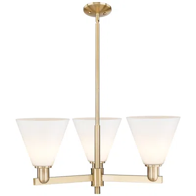Innovations Lighting Berkshire Glass - 3 Light - 30 Inch - Champagne Bronze - Island Light In Gold