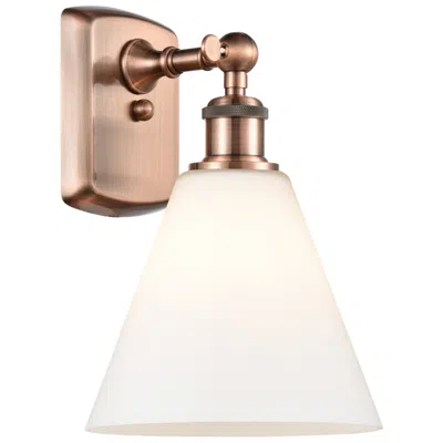 Innovations Lighting Berkshire Glass 8" Incandescent Sconce - Copper Finish - Matte White S