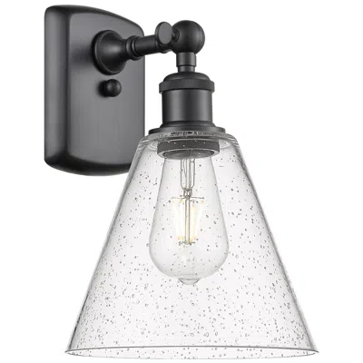 Innovations Lighting Berkshire Glass 8" Incandescent Sconce - Matte Black Finish - Seedy Sh