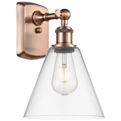 Innovations Lighting Berkshire Glass 8" Led Sconce - Copper Finish - Clear Shade