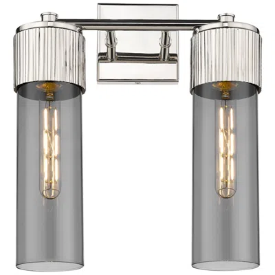 Innovations Lighting Bolivar 16" High 2 Light Polished Nickel Sconce With Plated Smoke Shad
