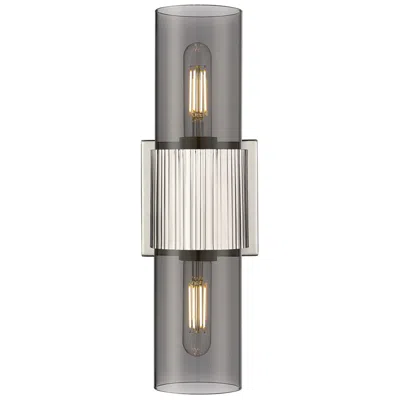 Innovations Lighting Bolivar 4" Wide 2 Light Polished Nickel Bath Light With Plated Smoke S