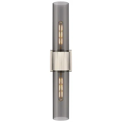 Innovations Lighting Bolivar 4" Wide 2 Light Polished Nickel Bath Light With Plated Smoke S