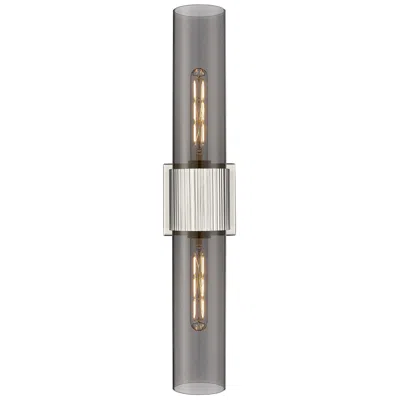 Innovations Lighting Bolivar 4" Wide 2 Light Satin Nickel Bath Light With Plated Smoke Shad