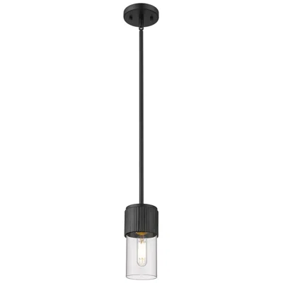 Innovations Lighting Bolivar 4" Wide Matte Black Stem Hung Pendant With Clear Glass Shade