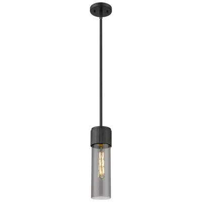 Innovations Lighting Bolivar 4" Wide Matte Black Stem Hung Pendant With Plated Smoke Glass