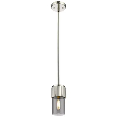 Innovations Lighting Bolivar 4" Wide Polished Nickel Stem Hung Pendant With Plated Smoke Sh
