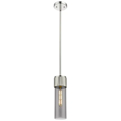 Innovations Lighting Bolivar 4" Wide Polished Nickel Stem Hung Pendant With Plated Smoke Sh