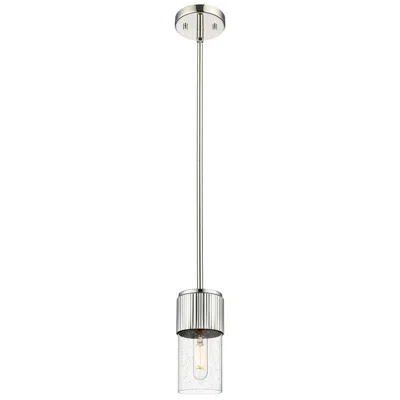 Innovations Lighting Bolivar 4" Wide Polished Nickel Stem Hung Pendant With Seedy Glass Sha