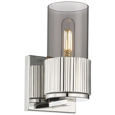 Innovations Lighting Bolivar 7.5" High Polished Nickel Sconce With Plated Smoke Glass Shade