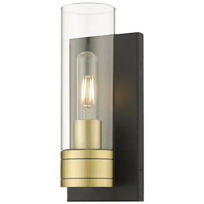 Innovations Lighting Boreas 10 3/4"h Black Antique Brass Sconce With Clear Glass