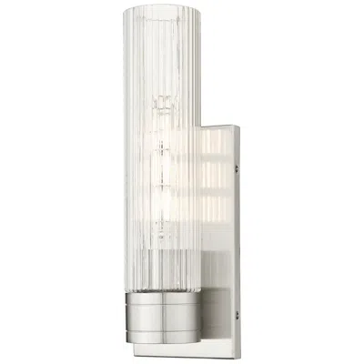 Innovations Lighting Boreas 13 3/4" High Satin Nickel Clear Glass Ada Wall Sconce