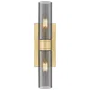 Innovations Lighting Boreas 18" High Brushed Brass 2-light Sconce W/ Smoke Glass In Gray