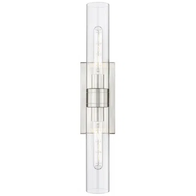 Innovations Lighting Boreas 24" High Satin Nickel Clear Glass 2-light Wall Sconce