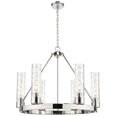 Innovations Lighting Boreas 29"w 6 Light Nickel Chandelier With 11" Deco Swirl Shade