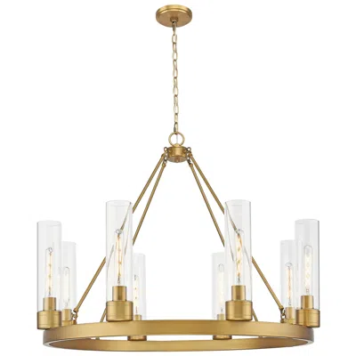 Innovations Lighting Boreas 36" Wide 6 Light Brushed Brass Chandelier With 11" Clear Shade