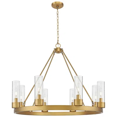 Innovations Lighting Boreas 36" Wide 6 Light Brushed Brass Chandelier With 8" Seedy Shade