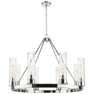 Innovations Lighting Boreas 36"w 6 Light Nickel Chandelier With 11" Deco Swirl Shade