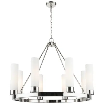 Innovations Lighting Boreas 36"w 6 Light Polished Nickel Chandelier With 11" White Shade In Multi