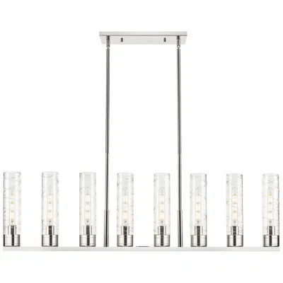 Innovations Lighting Boreas 48"w 6 Light Nickel Stem Island Light With 11" Deco Swirl