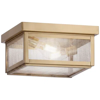 Innovations Lighting Branford - 2 Light - 10 Inch - Antique Brass - Solid Brass - Semi Flush In Gold