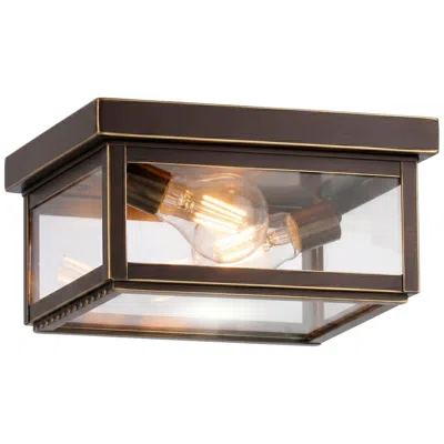Innovations Lighting Branford - 2 Light - 10 Inch - Bronze - Solid Brass - Semi Flush In Brown