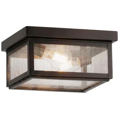 Innovations Lighting Branford - 2 Light - 10 Inch - Dark Brass - Solid Brass - Semi Flush In Black