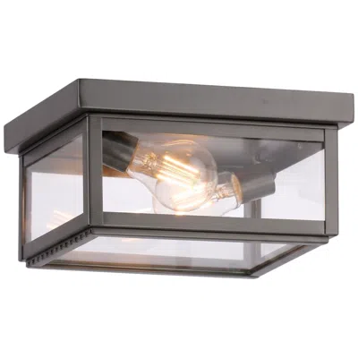 Innovations Lighting Branford - 2 Light - 10 Inch - Gunmetal - Solid Brass - Semi Flush In Gray