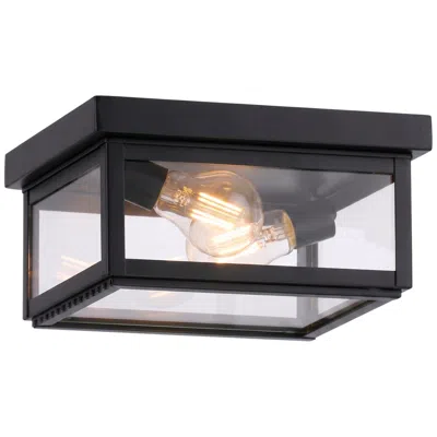 Innovations Lighting Branford - 2 Light - 10 Inch - Matte Black - Solid Brass - Semi Flush