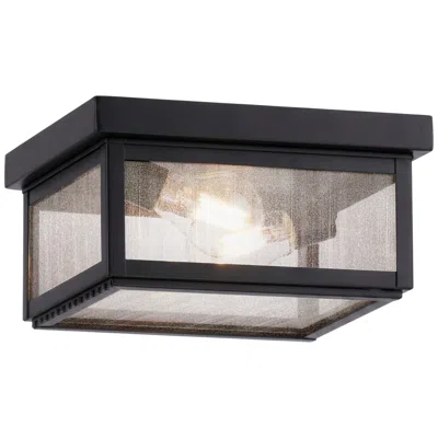 Innovations Lighting Branford - 2 Light - 10 Inch - Matte Black - Solid Brass - Semi Flush