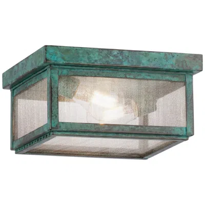 Innovations Lighting Branford - 2 Light - 10 Inch - Verde Green - Solid Brass - Semi Flush