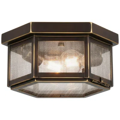 Innovations Lighting Branford - 2 Light - 11 Inch - Bronze - Solid Brass - Semi Flush In Brown