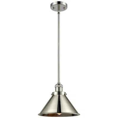 Innovations Lighting Briarcliff 10" Polished Nickel Mini Pendant W/ Polished Nickel Shade
