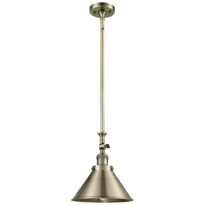 Innovations Lighting Briarcliff 10"w Antique Brass Stem Hung Mini Pendant W/ Antique Brass